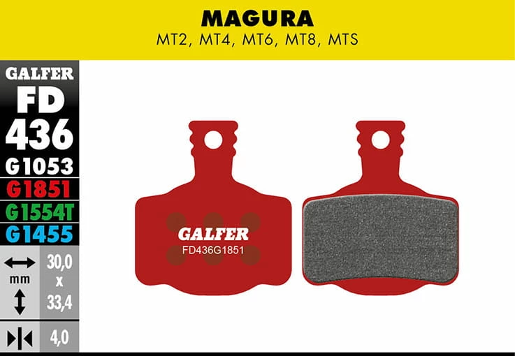 GALFER Geavanceerd Remblok - Magura MT2, MT4, MT6, MT8, MTS 3 GALFER Geavanceerd Remblok - Magura MT2, MT4, MT6, MT8, MTS