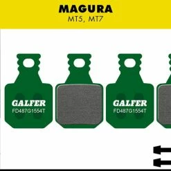 GALFER Pro Remblokken Voor Magura MT5/7- Groen