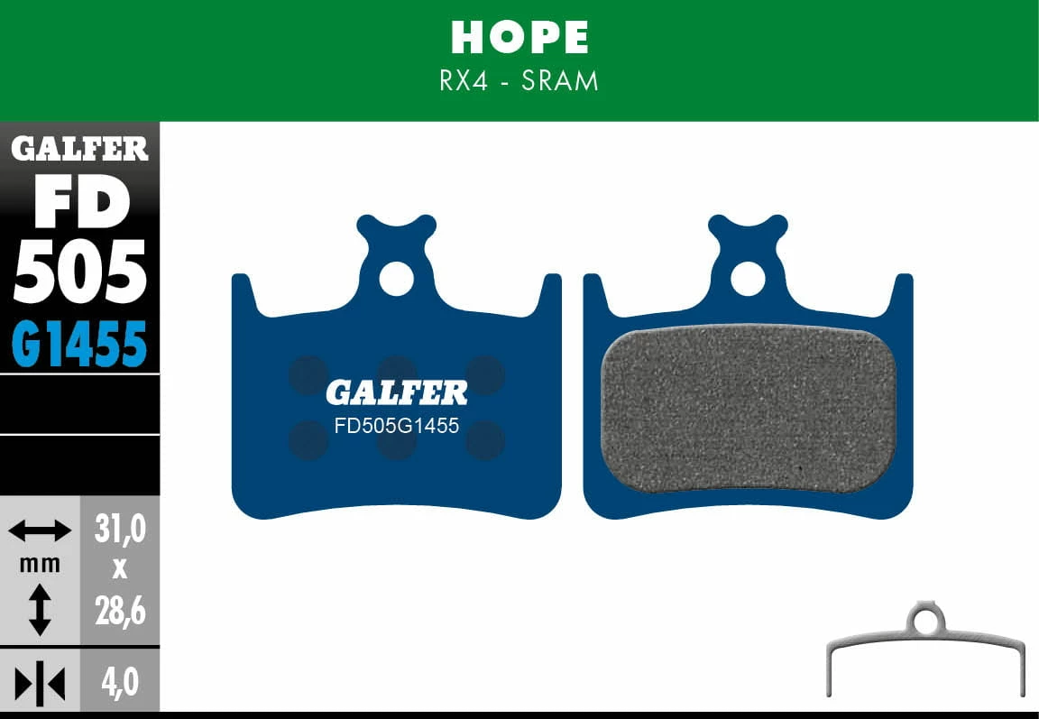 GALFER Race Remblok G1455 - Hope RX4 - Sram 4 GALFER Race Remblok G1455 - Hope RX4 - Sram - Afbeelding 2