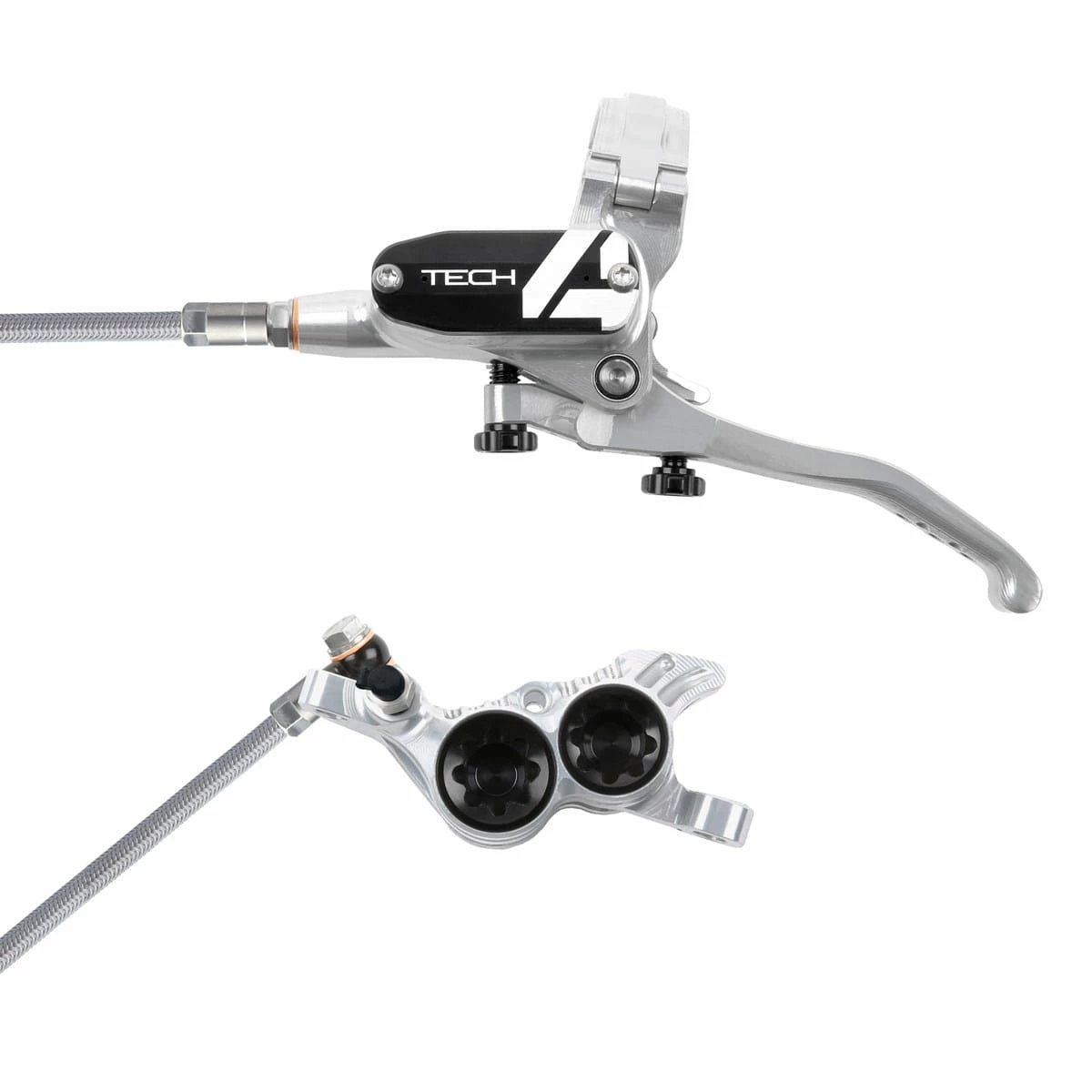 HOPE Tech 4 V4 Schijfrem Stalen Gevlochten Lijn - Zilver / Zwart 3 HOPE Tech 4 V4 Schijfrem Stalen Gevlochten Lijn - Zilver / Zwart