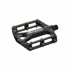 Reverse Zwarte ONE Platformpedalen - Pinnen Goud